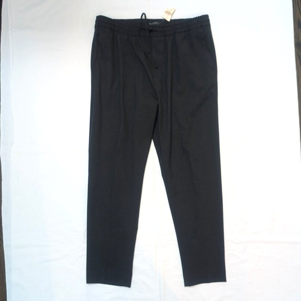 Banana Republic Mens Athletic Tapered Fit Drawstring Stretch Gray Pants Sz L New